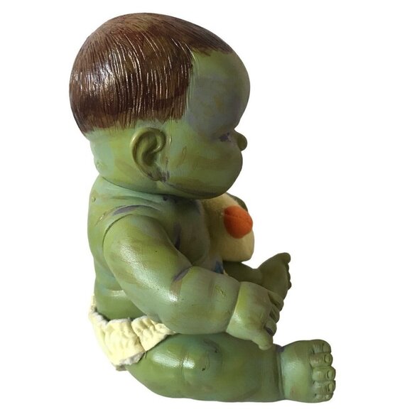 Custom Hand Painted OOAK Devil Child Demon Doll Green Halloween Horror Decor - Picture 9 of 16